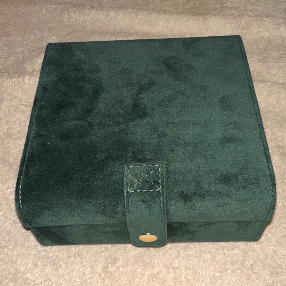 Green Velvet Taylor Madison Designs Travel Jewelry Box